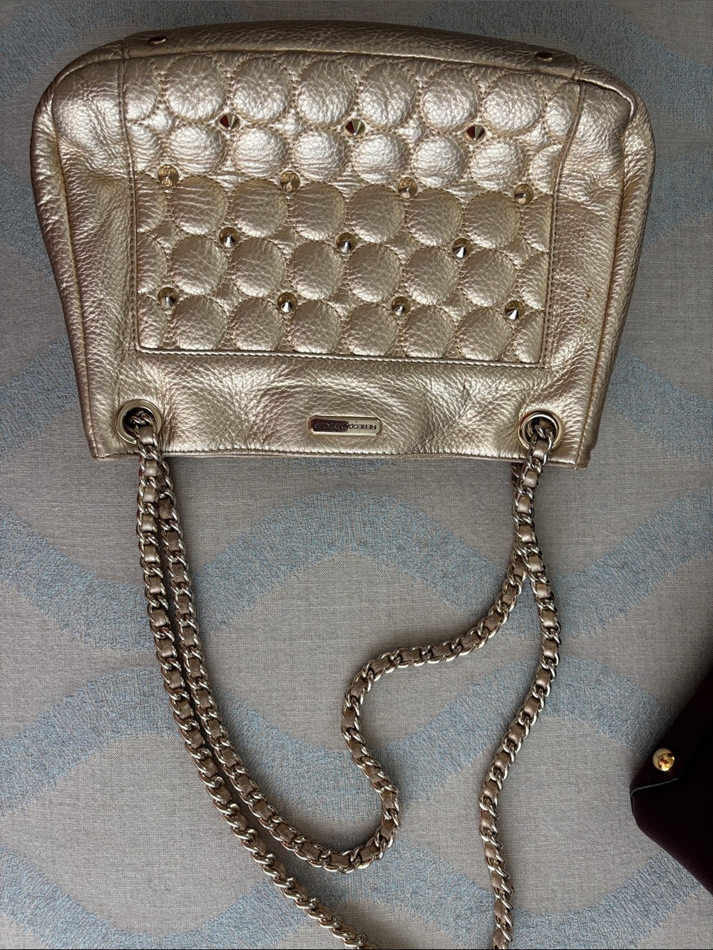 Rebecca Minkoff Metallic Gold Quilted Chain Shoulder Bag
